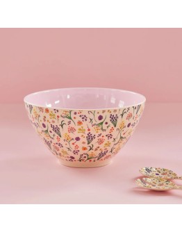 RICE - Salad Bowl - Soft Pink - Wild Flowers Print