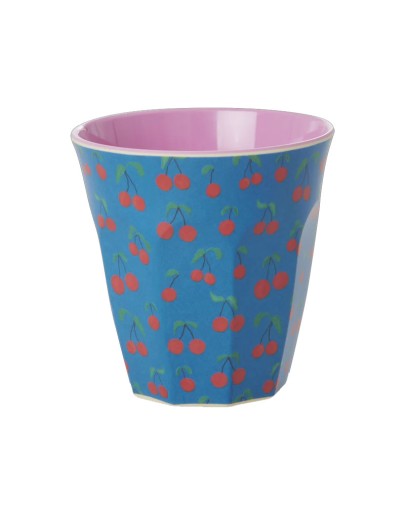 RICE - Medium Melamine Beker - Blue - Cherry Love Print