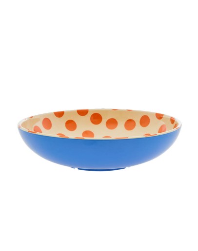 RICE - Grote ronde Melamine Slaschotel - Orange dots