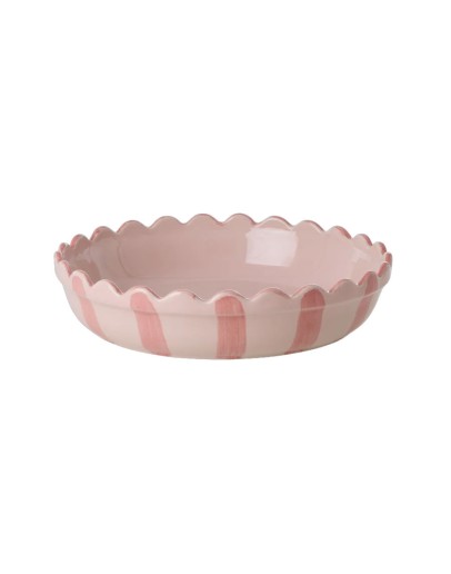 RICE - Ovenschaal Rond Small - Streep - Roze