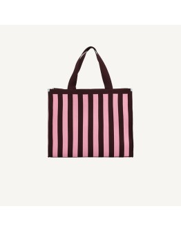 STICKY SIS CLUB - Shopper | knitted stripes | chocolate + bubblegum STICKY SIS CLUB - Shopper | knitted stripes | chocolate + bubblegum