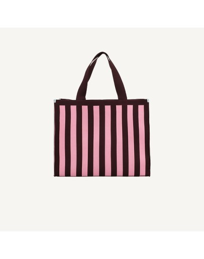 STICKY SIS CLUB - Shopper | knitted stripes | chocolate + bubblegum STICKY SIS CLUB - Shopper | knitted stripes | chocolate + bubblegum