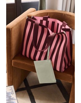 STICKY SIS CLUB - Shopper | knitted stripes | chocolate + bubblegum STICKY SIS CLUB - Shopper | knitted stripes | chocolate + bubblegum