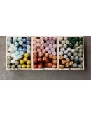 RUSTIK LYS - Set van 6 cadeau kaarsjes 2,1 x 12 cm - Flessen groen