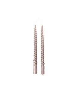 RUSTIK LYS - Swirl dinerkaars 2,1 x 29 cm - olifantgrijs (set van twee stuks)