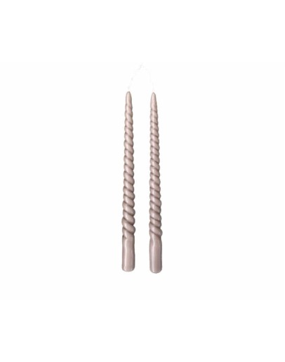 RUSTIK LYS - Swirl dinerkaars 2,1 x 29 cm - olifantgrijs (set van twee stuks)