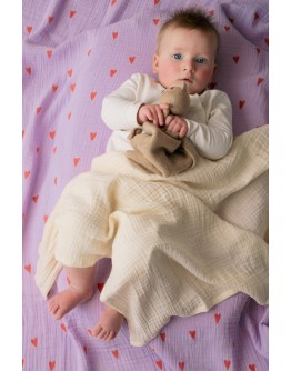 STUDIO NOOS - Hydrofiele Doek Met Hartjes – Medium - Paars