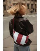 STUDIO NOOS - Bordeaux/Lichtblauwe Bold Stripe Adult Fanny Pack STUDIO NOOS - Bordeaux/Lichtblauwe Bold Stripe Adult Fanny Pack