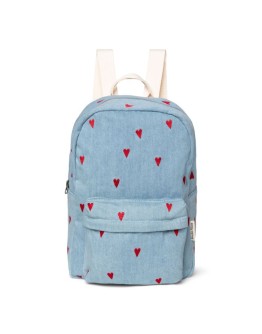 STUDIO NOOS - Denim Midi Backpack - Blue hearts