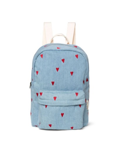 STUDIO NOOS - Denim Midi Backpack - Blue hearts