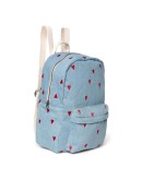 STUDIO NOOS - Denim Midi Backpack - Blue hearts