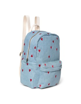 STUDIO NOOS - Denim Midi Backpack - Blue hearts