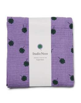 STUDIO NOOS - Hydrofiele Doek Met Klavertjes – Large - Paars