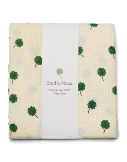 STUDIO NOOS - Hydrofiele Doek Met Klavertjes – Large - Wit