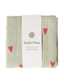 STUDIO NOOS - Hydrofiele Doek Met Hartjes – Medium - Groen STUDIO NOOS - Hydrofiele Doek Met Hartjes – Medium - Groen