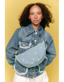 STUDIO NOOS - Lichtblauwe Hartjes Denim Fanny Pack