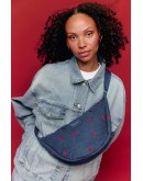 STUDIO NOOS - Donkerblauwe Rode Hartjes Denim Fanny Pack