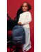 STUDIO NOOS - Denim Midi Backpack - Dark Blue Red Hearts