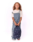 STUDIO NOOS - Denim Midi Backpack - Dark Blue White Hearts