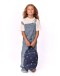 STUDIO NOOS - Denim Midi Backpack - Dark Blue White Hearts