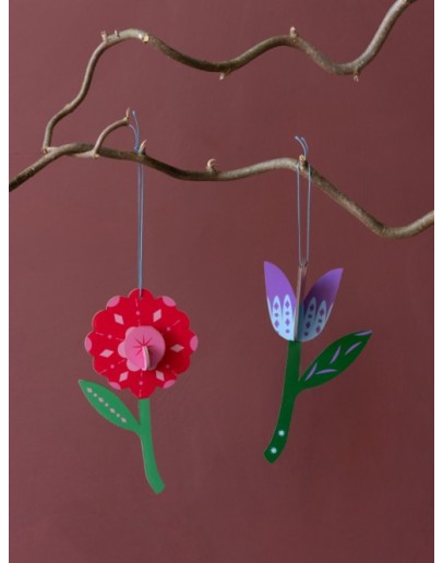 STUDIO ROOF - Hang ornamenten set Northern Tales - Folk Flower STUDIO ROOF - Hang ornamenten set Northern Tales - Folk Flower