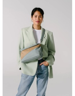 SUSAN BIJL - The New Bum Bag MEDIUM - Grey & Camel