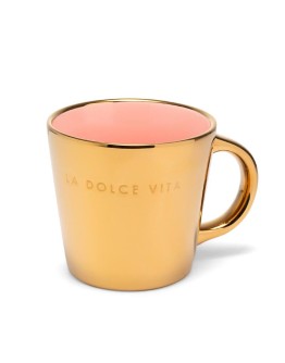 VONDELS - Cappuccinokop LA DOLCE VITA - Gold pink 250ml