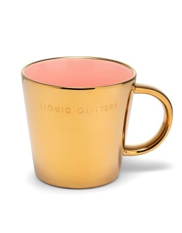 VONDELS - Theekop LIQUID GLITTERS - Gold pink 350ml
