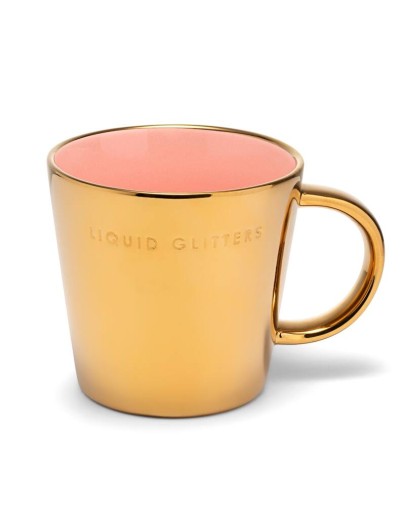 VONDELS - Theekop LIQUID GLITTERS - Gold pink 350ml