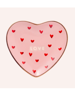 VONDELS - Plate heart porcelain LOVE pink - 14cm