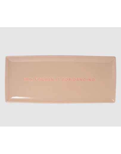 VONDELS - Plate ceramic THIS KITCHEN IS FOR DANCING beige